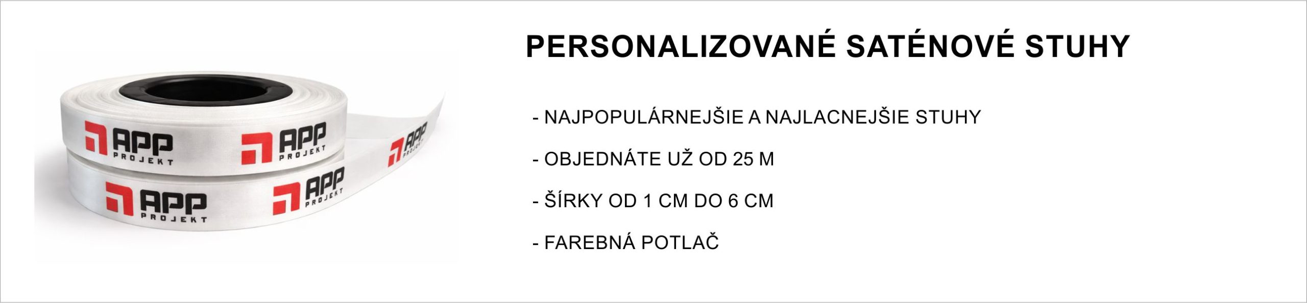 Personalizované saténové stuhy s vlastnou potlačou a logom